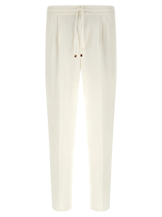 Brunello Cucinelli White Linen Casual Pants