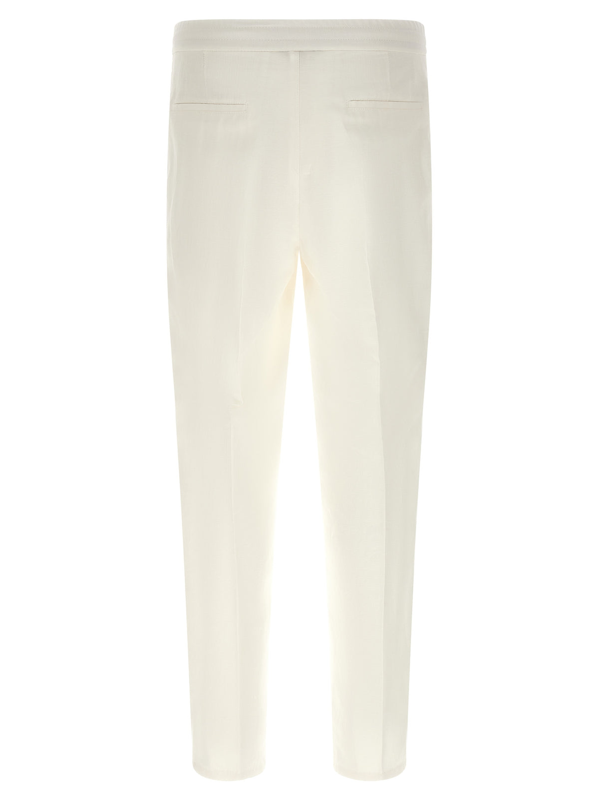 Pantalon décontracté en lin blanc Brunello Cucinelli