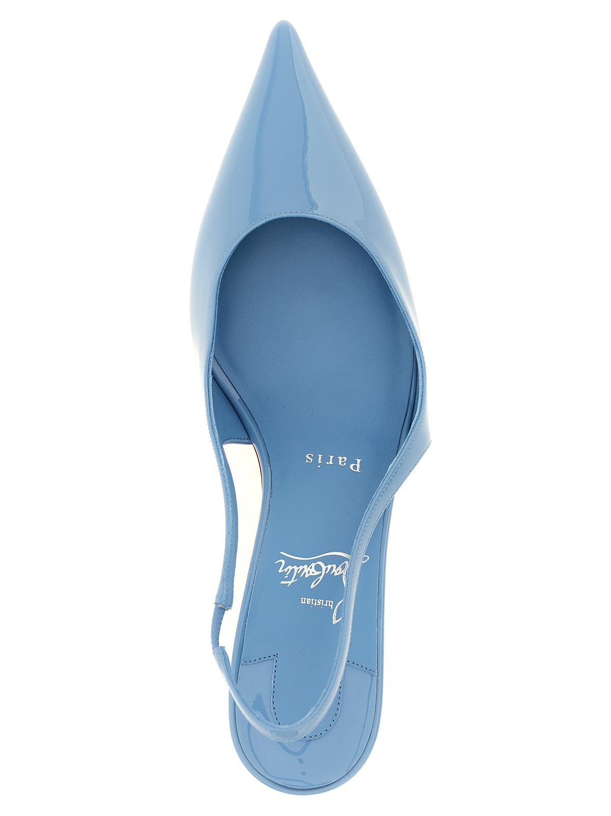 Escarpins à talon mi-haut Christian Louboutin en cuir de veau bleu