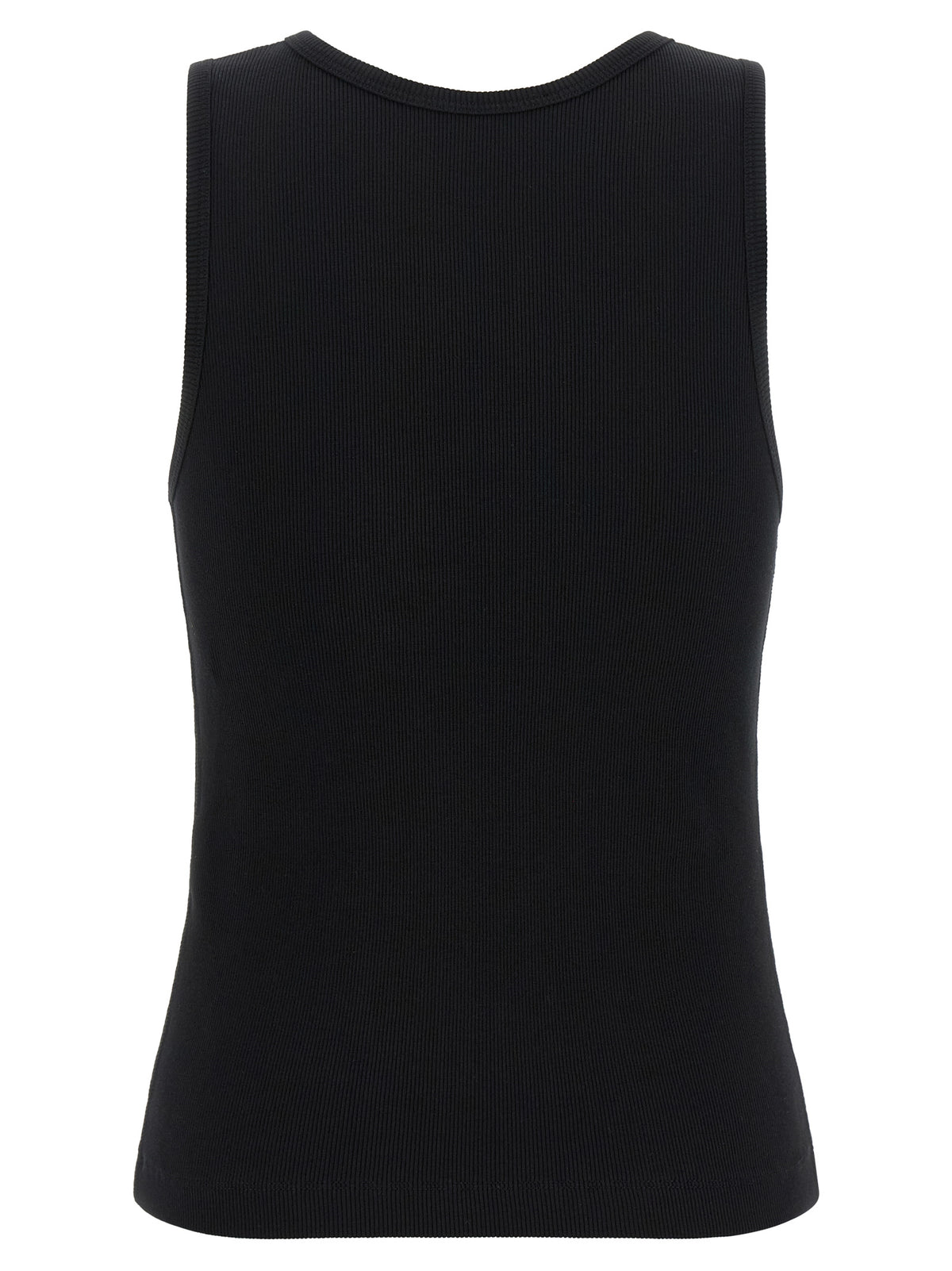T-shirt sans manches en coton noir Maison Kitsuné