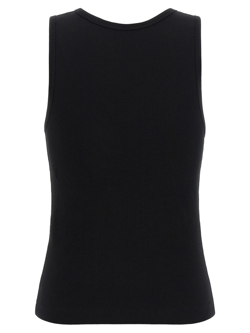 T-shirt sans manches en coton noir Maison Kitsuné