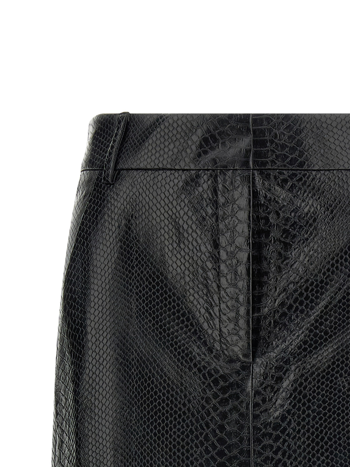 La jupe midi en polyéthylène noir Andamane