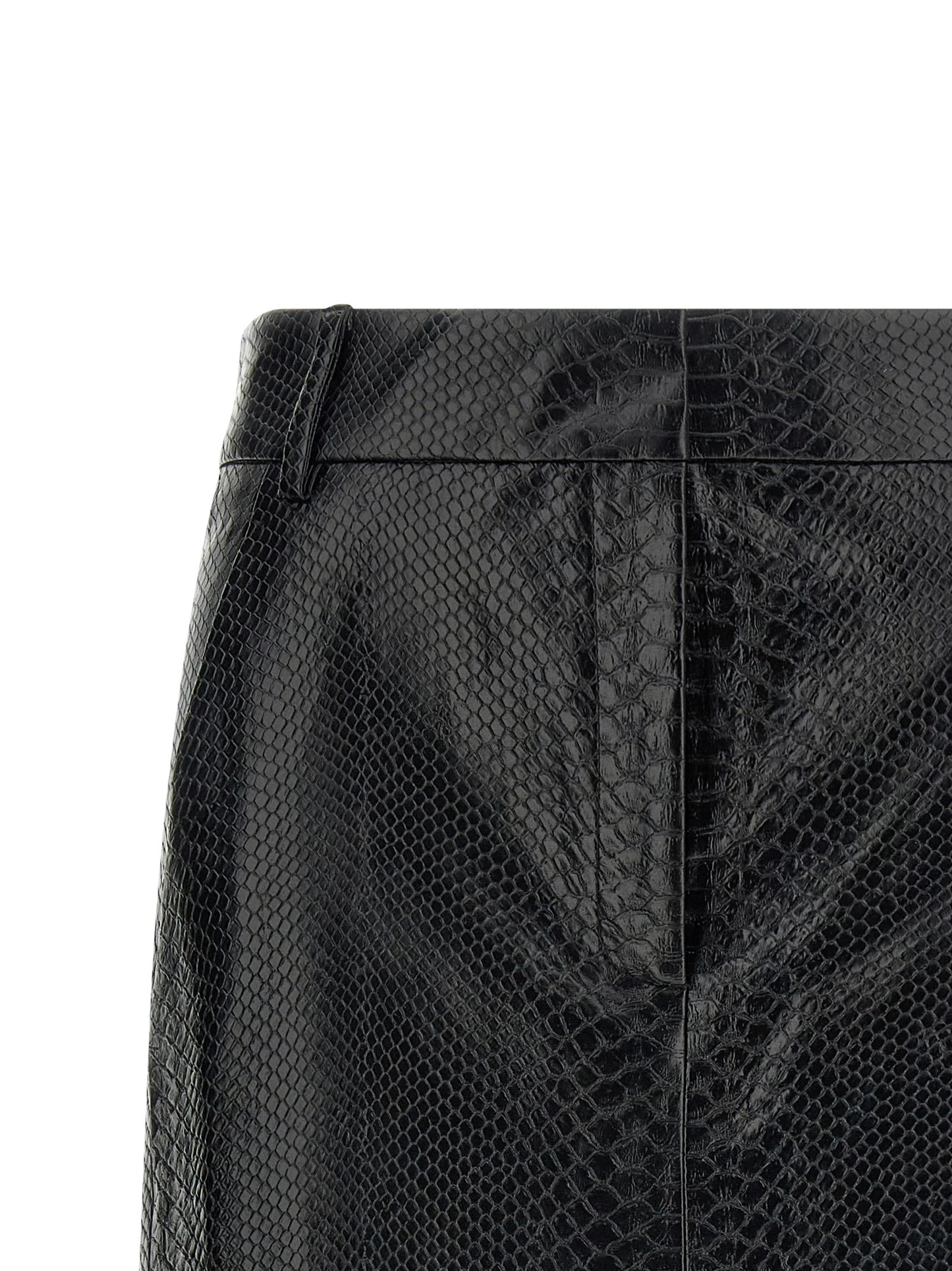 The Andamane Black Polyethylene Midi Skirt