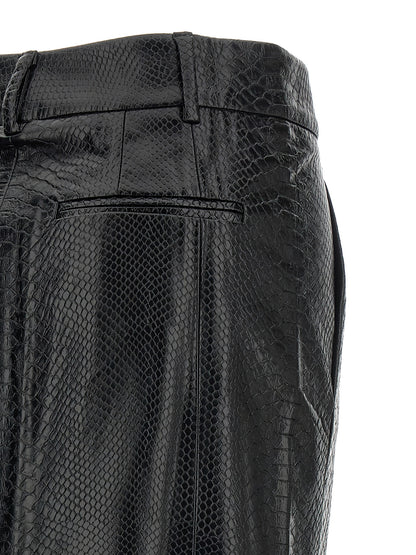 The Andamane Black Polyethylene Midi Skirt