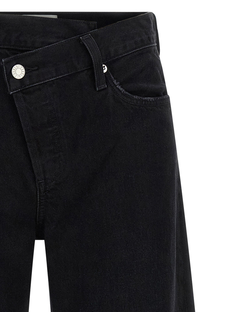 Agolde Black Cotton Relaxed Fit Jeans