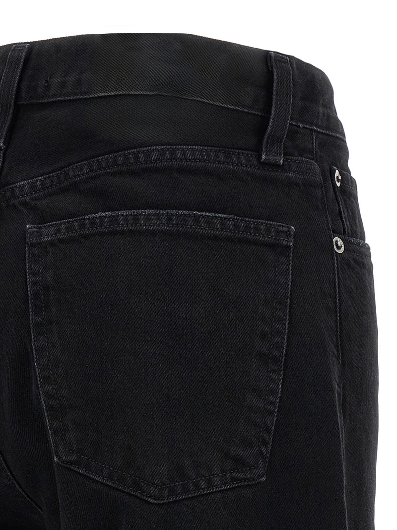 Agolde Black Cotton Relaxed Fit Jeans