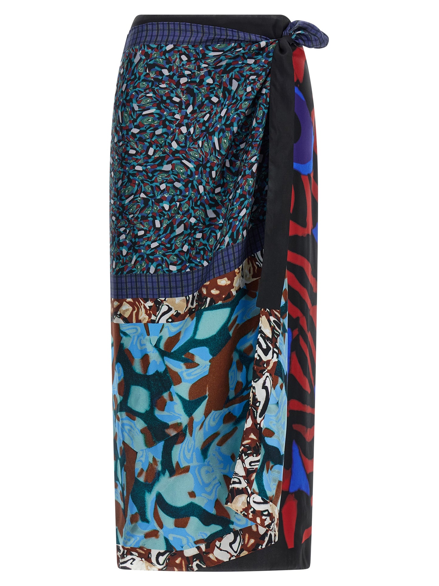 Dries Van Noten Multicolor Silk Midi Skirt