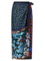 Jupe midi en soie multicolore Dries Van Noten