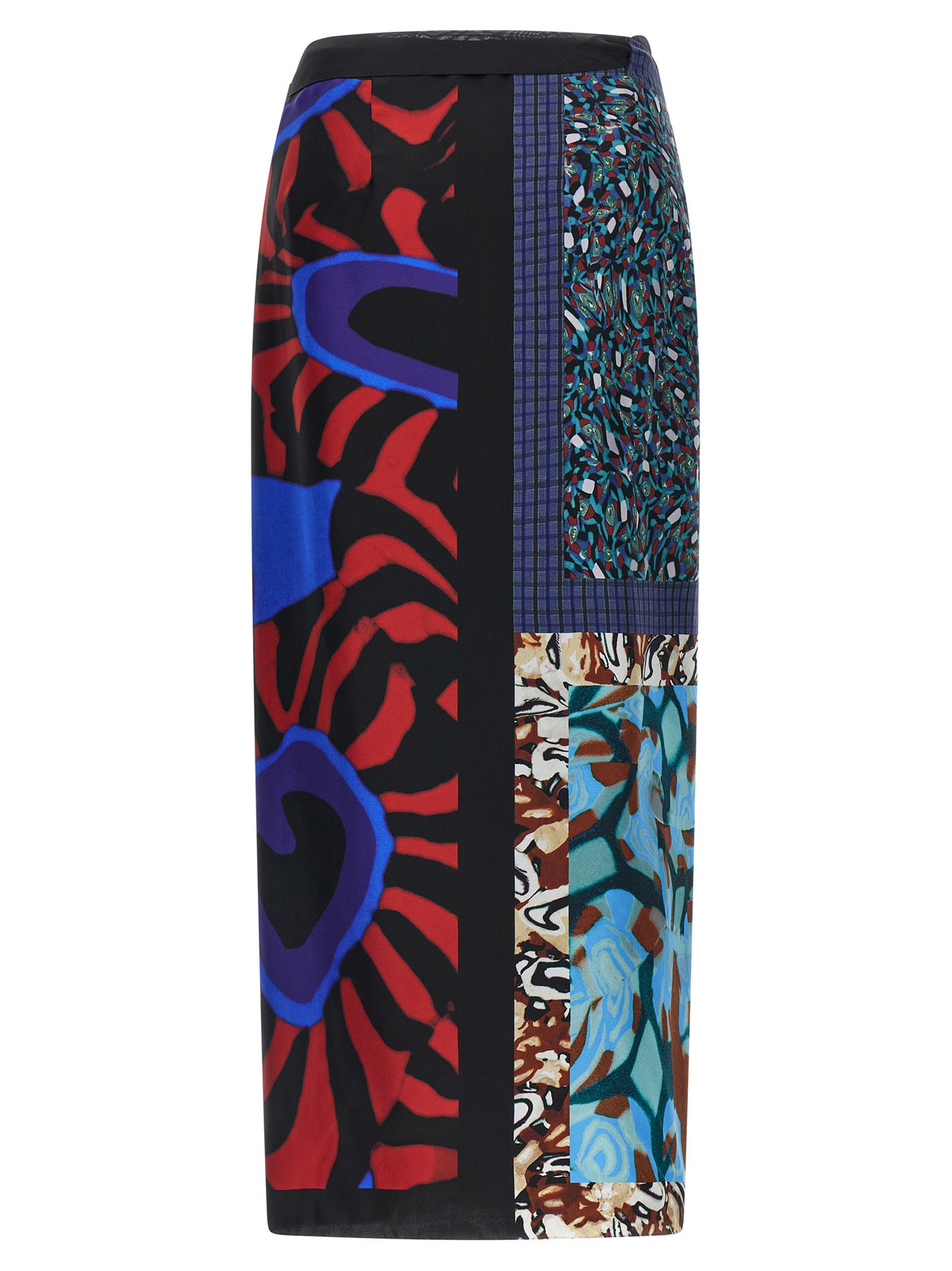 Jupe midi en soie multicolore Dries Van Noten