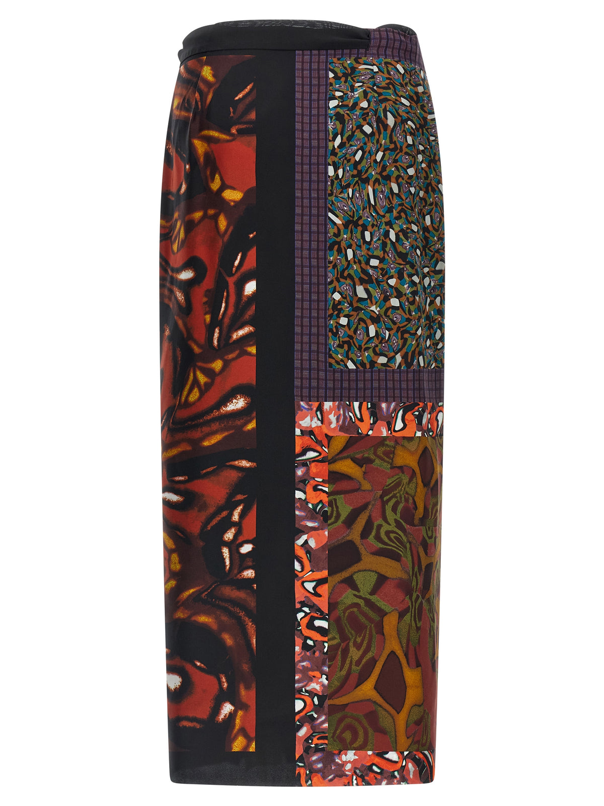 Jupe midi en soie multicolore Dries Van Noten