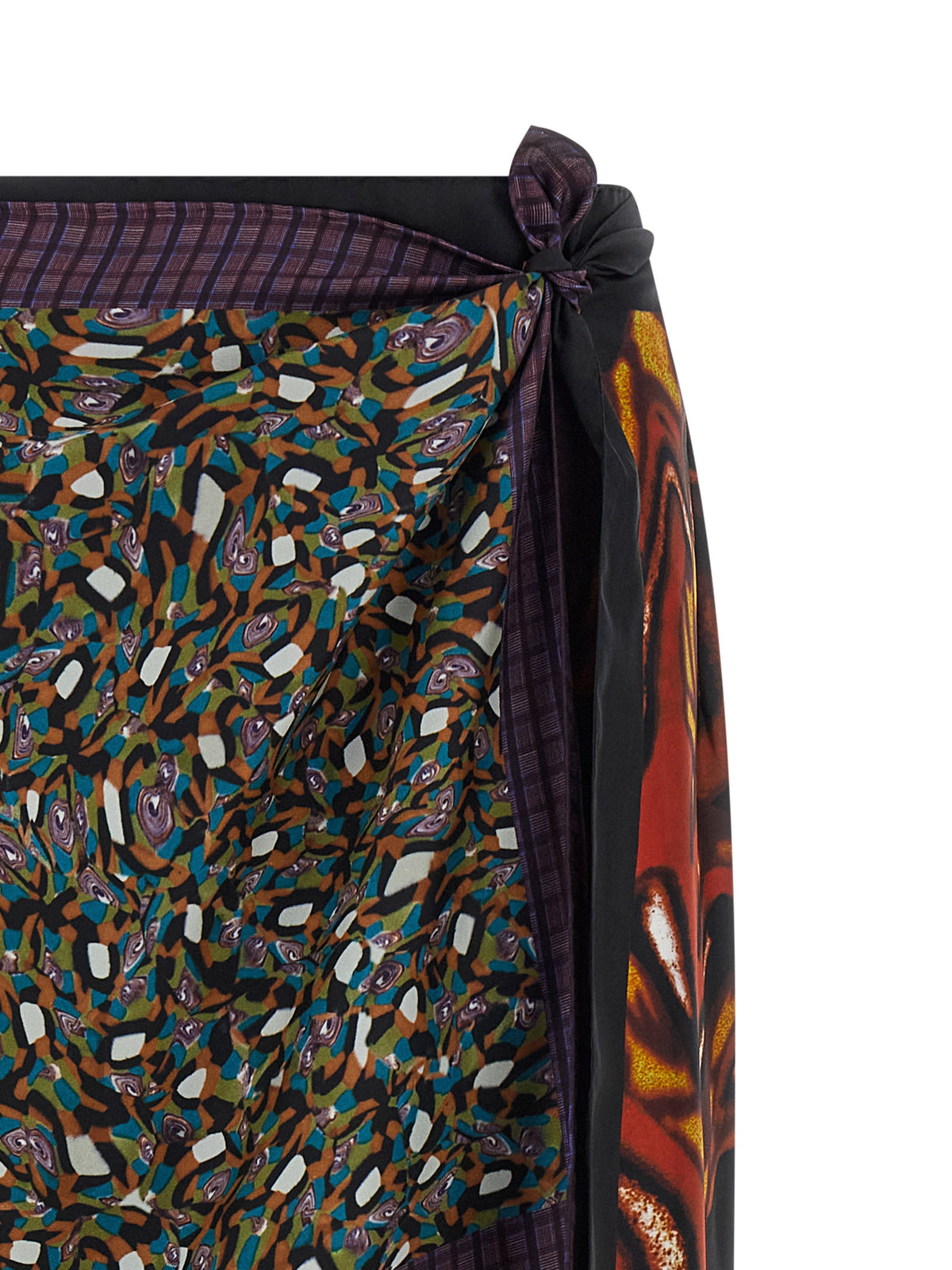 Jupe midi en soie multicolore Dries Van Noten