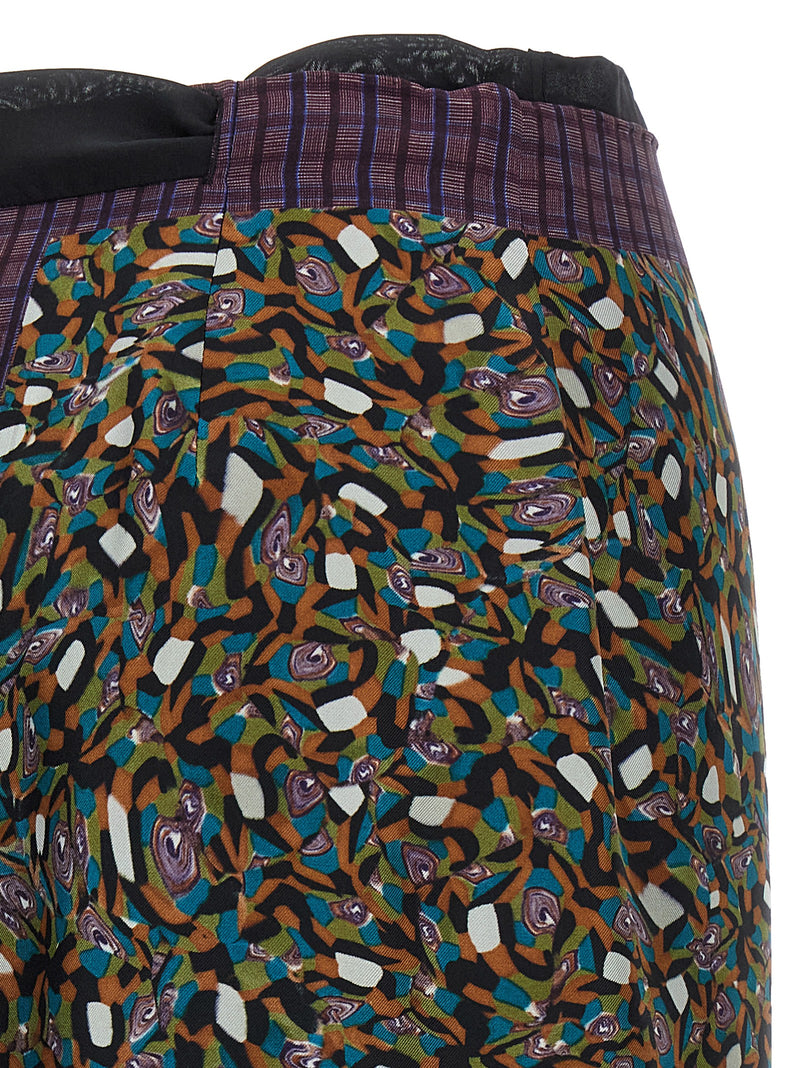 Jupe midi en soie multicolore Dries Van Noten