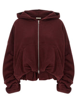 Sweat à capuche en coton bordeaux Dries Van Noten