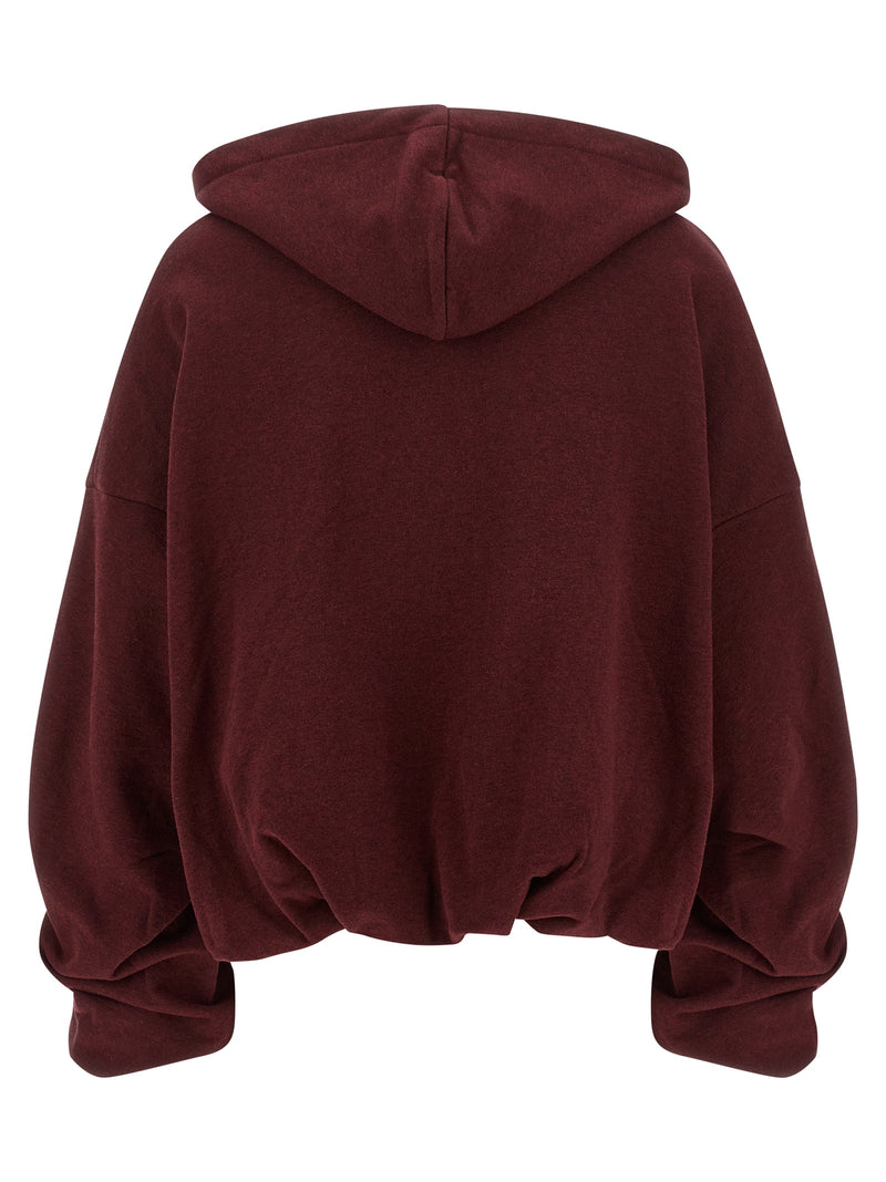 Sweat à capuche en coton bordeaux Dries Van Noten
