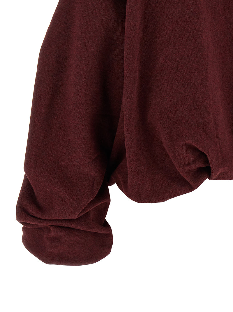 Sweat à capuche en coton bordeaux Dries Van Noten