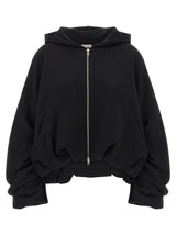 Sweat à capuche noir en coton Dries Van Noten