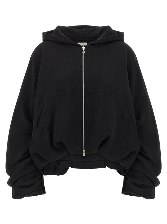 Sweat à capuche noir en coton Dries Van Noten