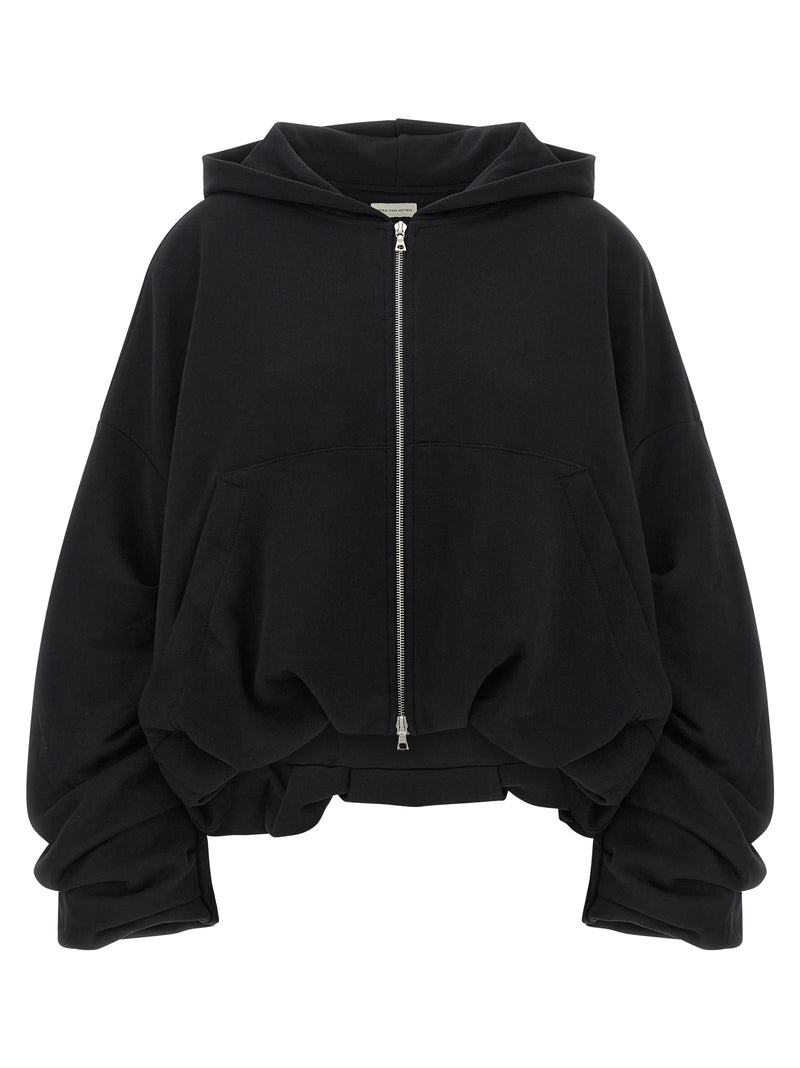 Sweat à capuche noir en coton Dries Van Noten
