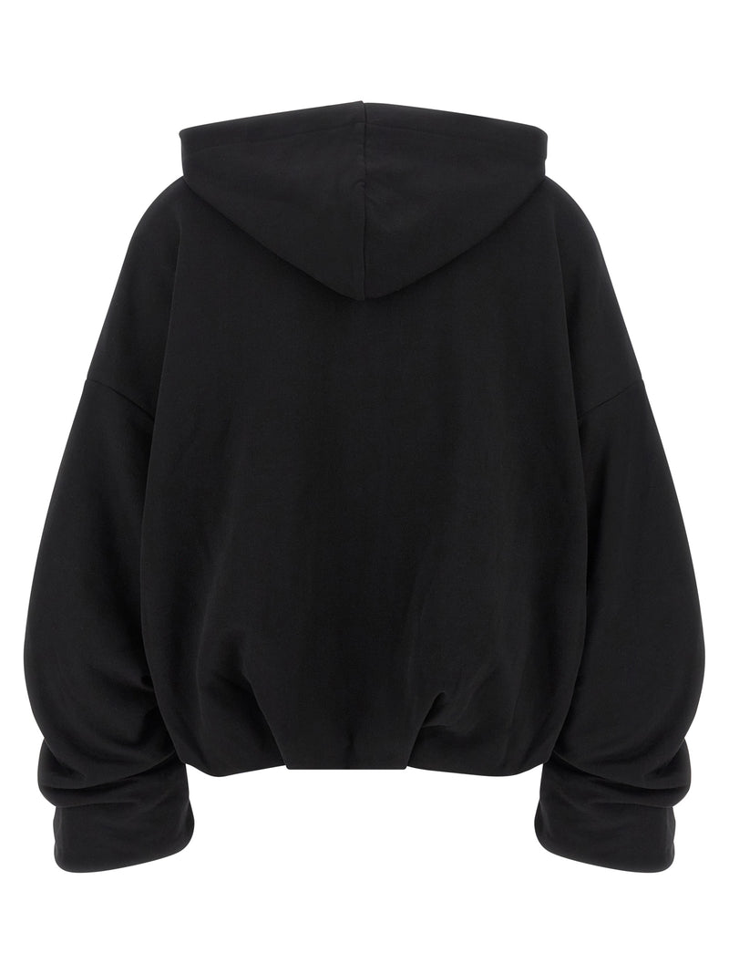 Sweat à capuche noir en coton Dries Van Noten