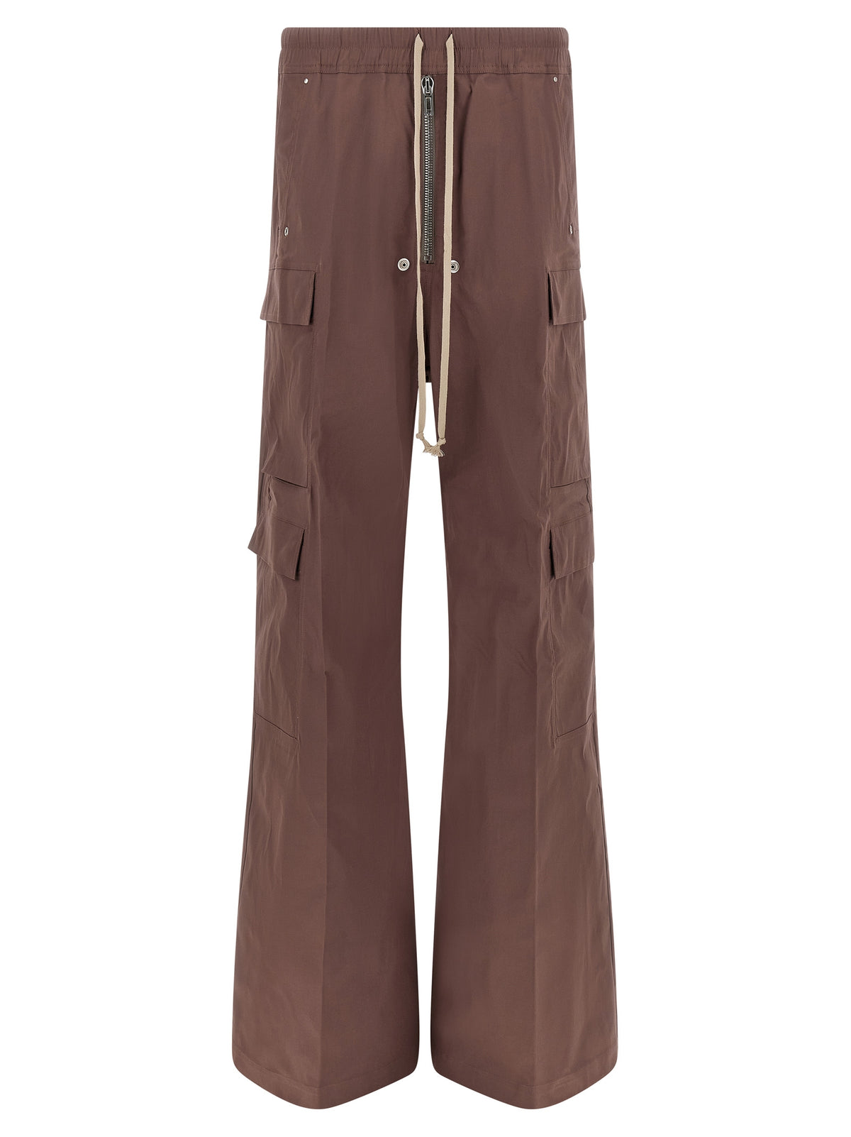 Pantalon Rick Owens évasé en coton marron