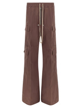 Pantalon Rick Owens évasé en coton marron