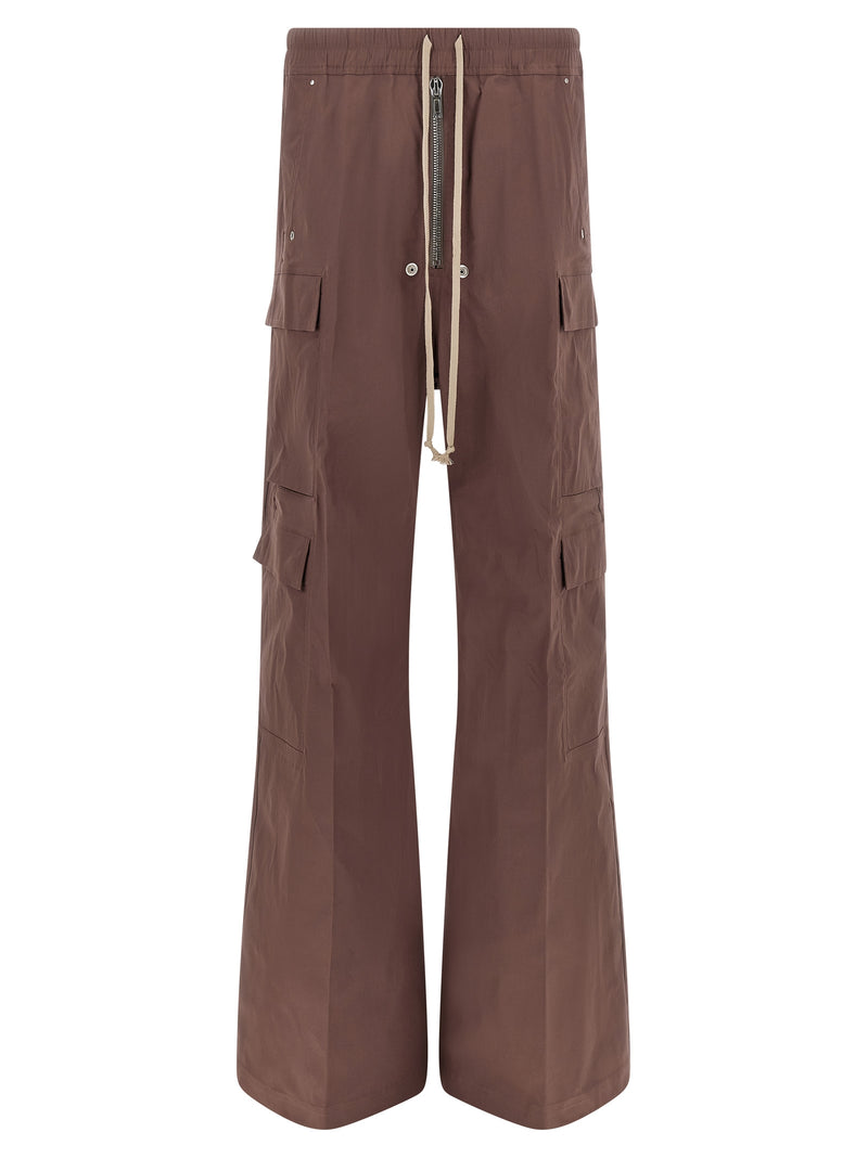 Pantalon Rick Owens évasé en coton marron