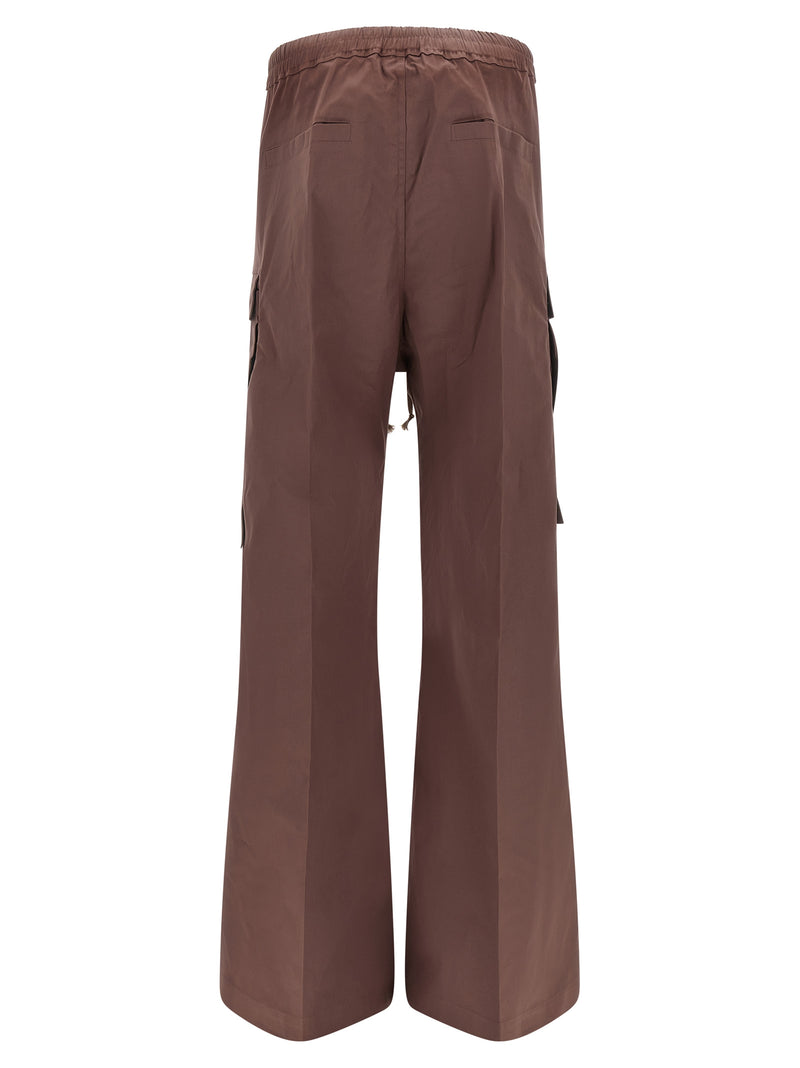 Pantalon Rick Owens évasé en coton marron