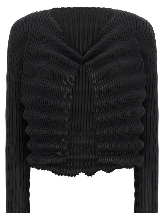 Cardigan Issey Miyake en polyester noir