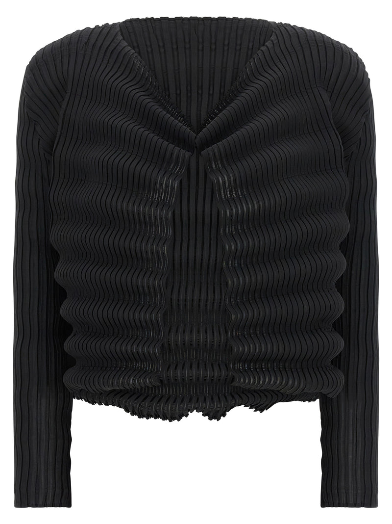 Cardigan Issey Miyake en polyester noir