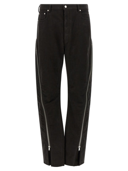 Rick Owens Black Cotton Flared Pants