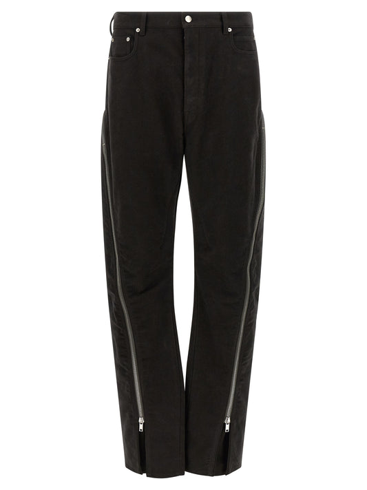 Rick Owens Black Cotton Flared Pants