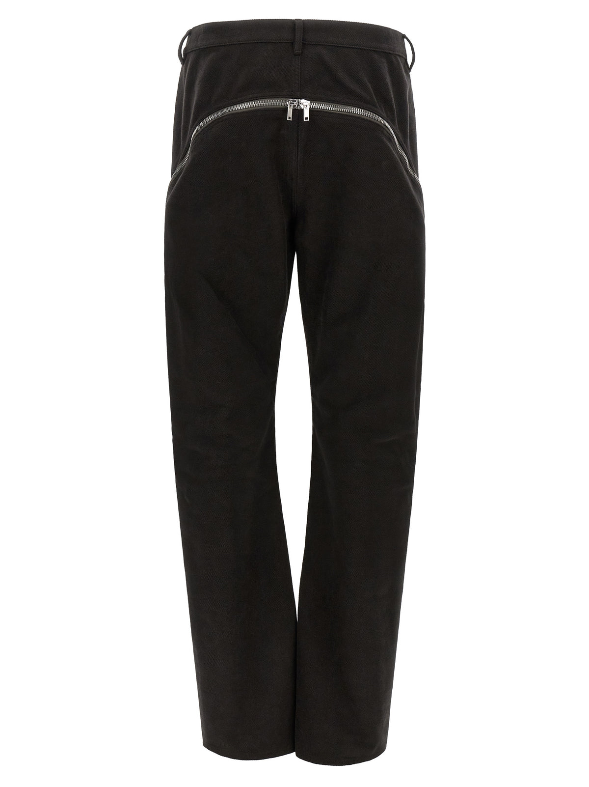 Pantalon évasé noir en coton Rick Owens