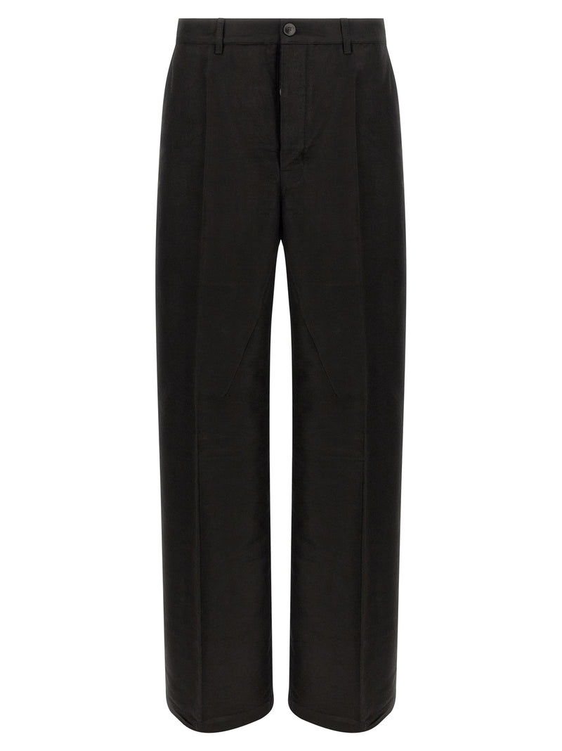 Pantalon décontracté Rick Owens en ramie noire