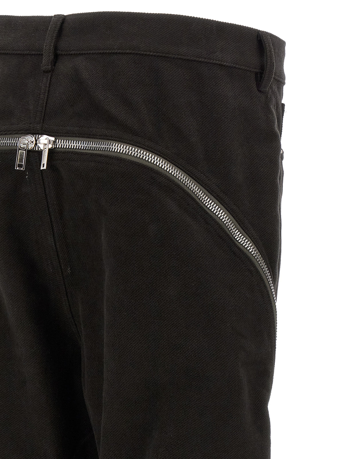 Pantalon évasé noir en coton Rick Owens