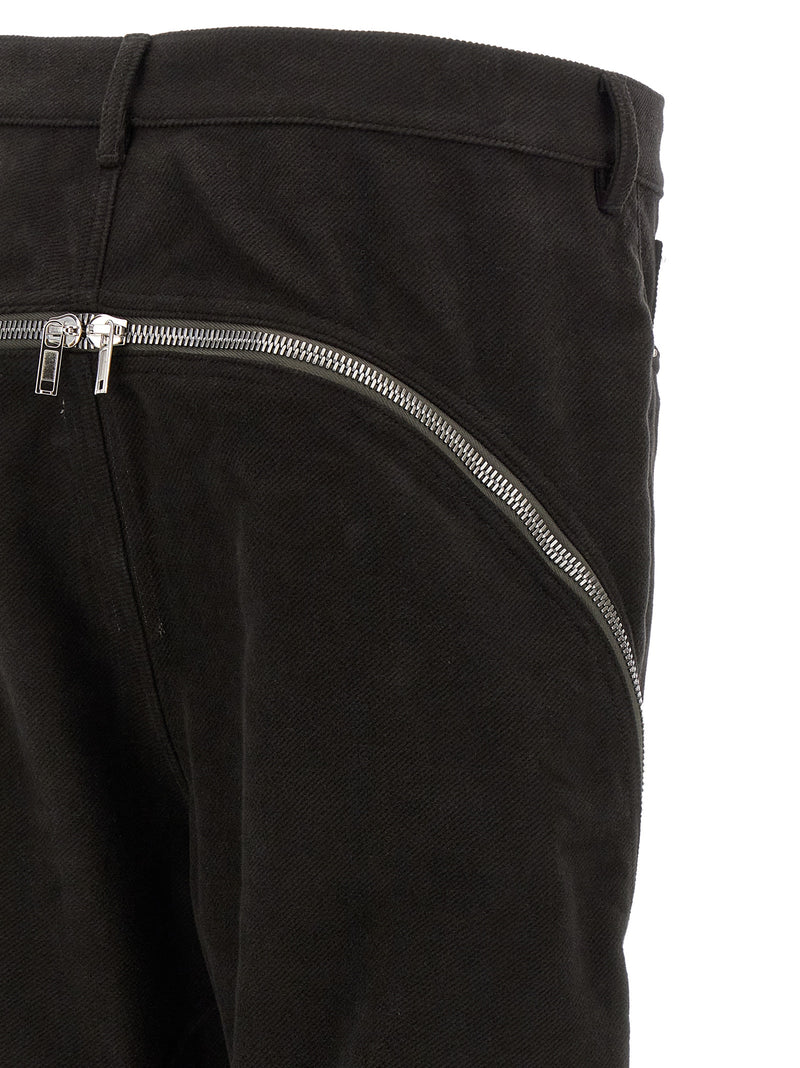 Pantalon évasé noir en coton Rick Owens