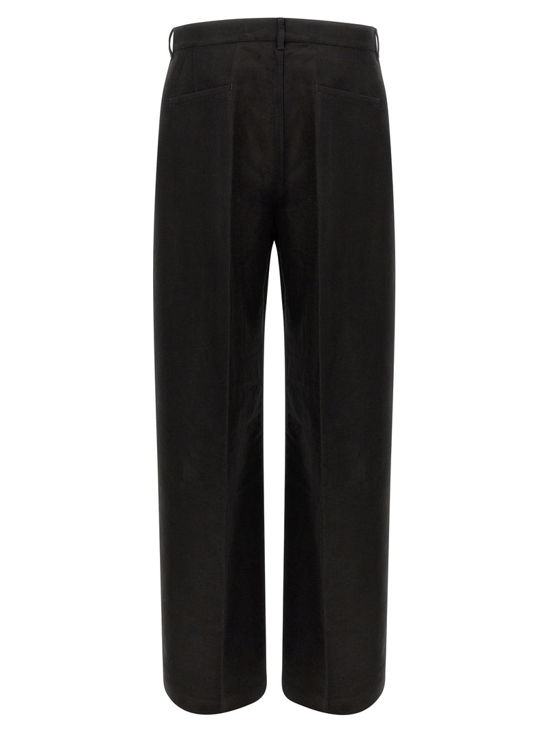 Pantalon décontracté Rick Owens en ramie noire