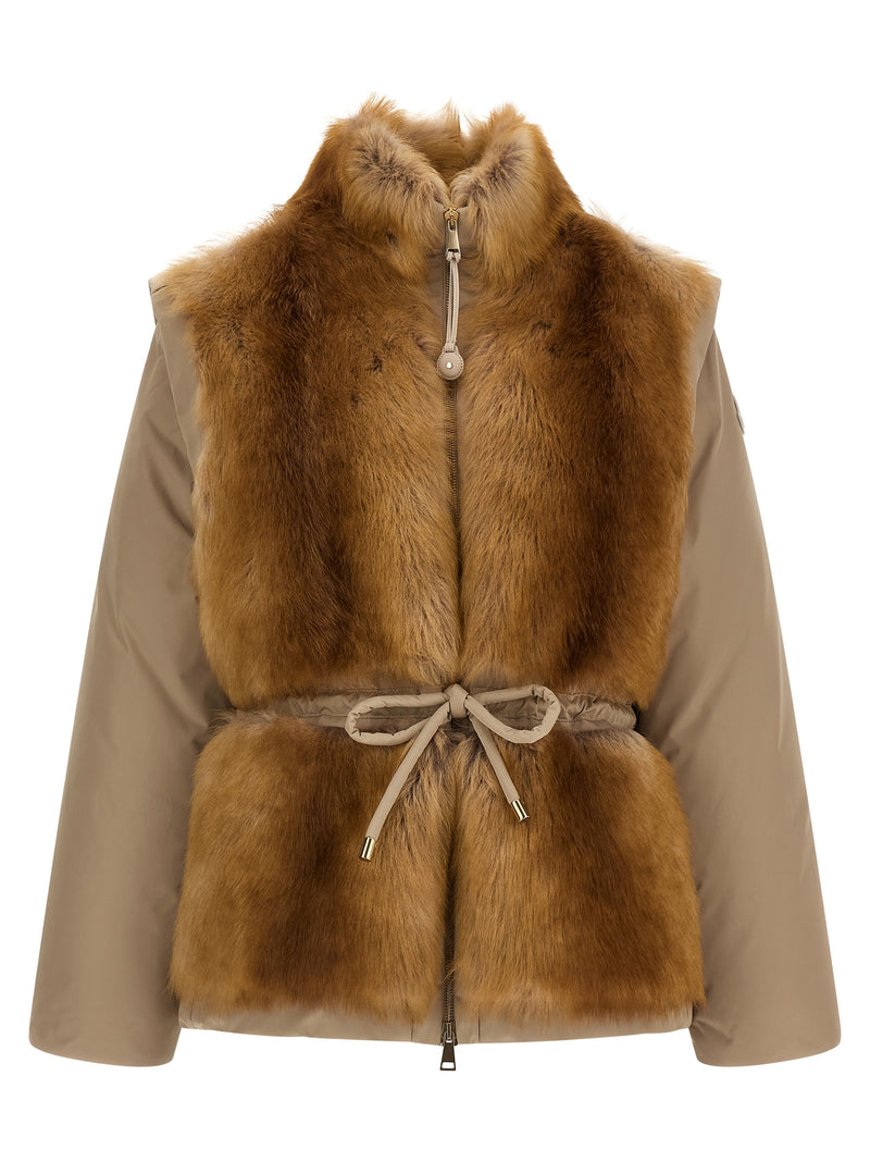 Moncler Doudoune sans manches en polyester beige