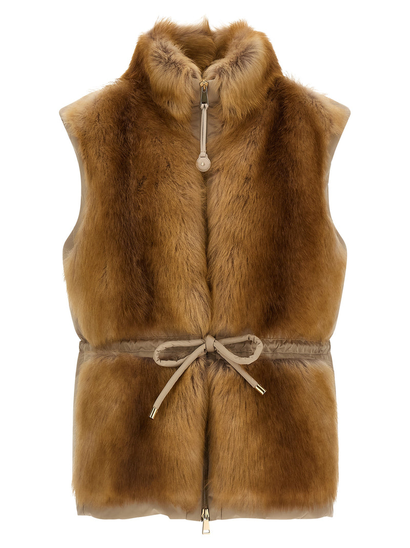 Moncler Doudoune sans manches en polyester beige