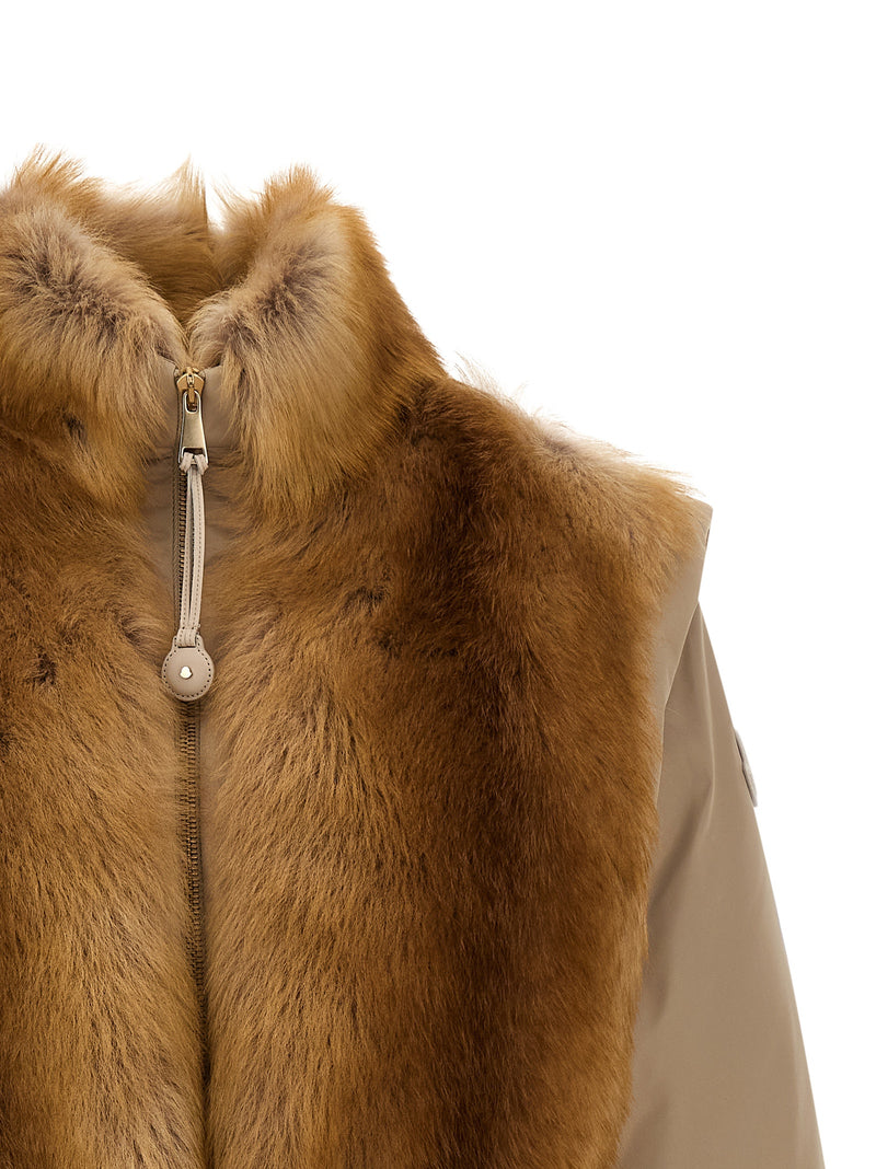 Moncler Doudoune sans manches en polyester beige
