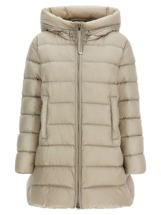 Veste longue Moncler en polyamide beige