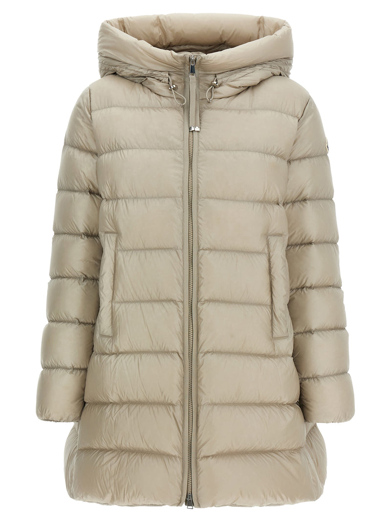 Veste longue Moncler en polyamide beige