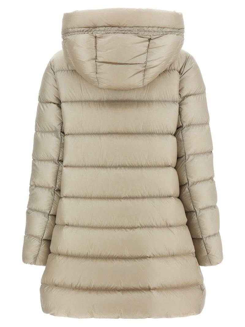 Veste longue Moncler en polyamide beige