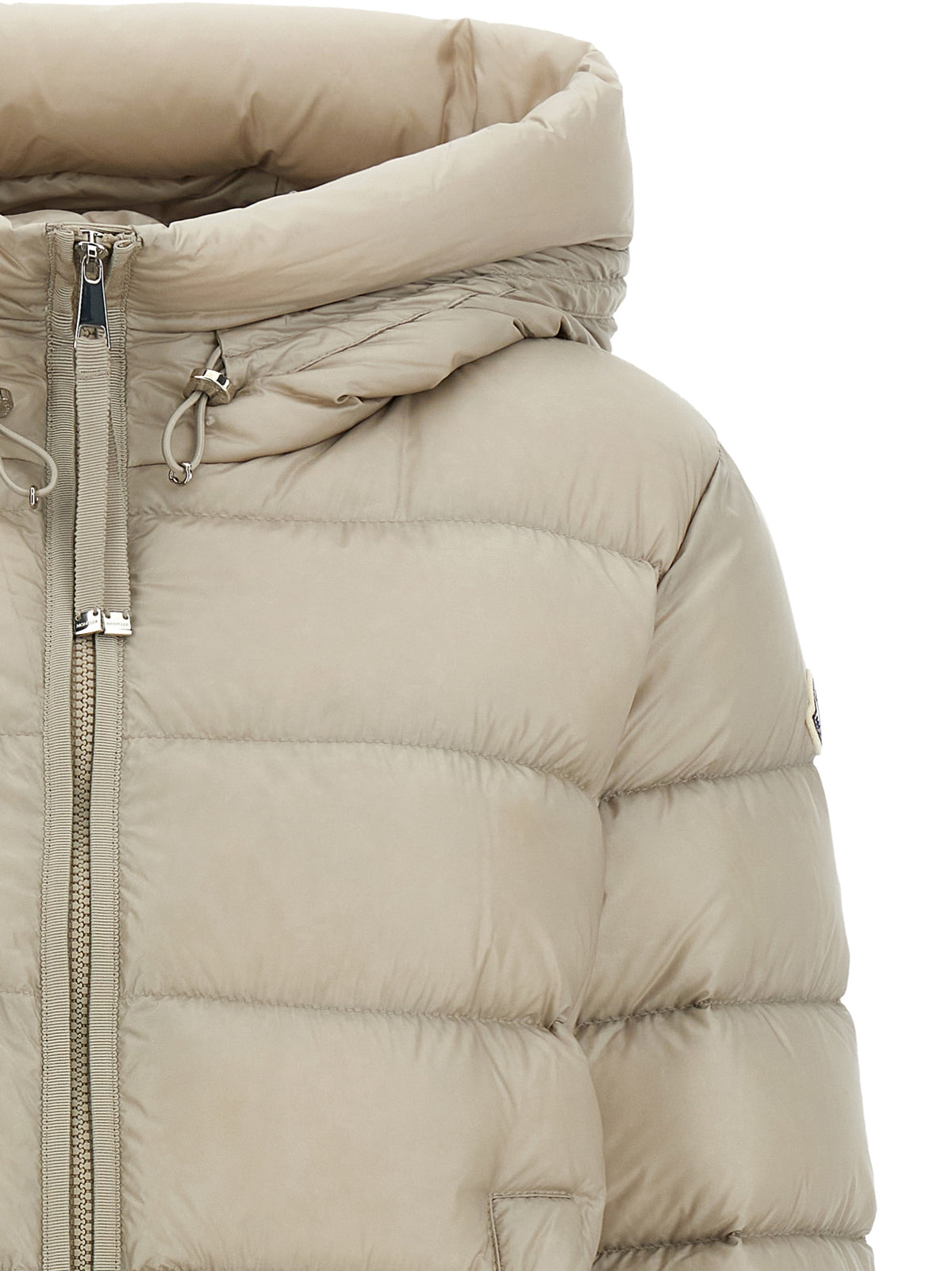 Veste longue Moncler en polyamide beige