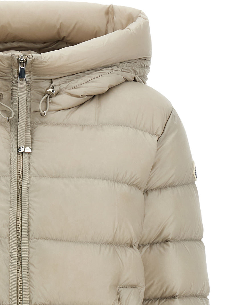 Veste longue Moncler en polyamide beige