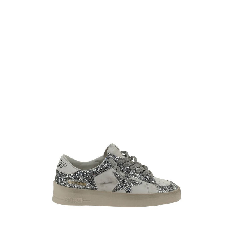 Baskets basses Bos Taurus en cuir de veau gris Golden Goose