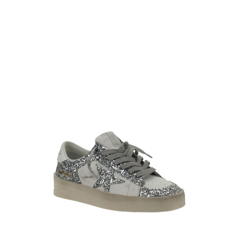 Baskets basses Bos Taurus en cuir de veau gris Golden Goose