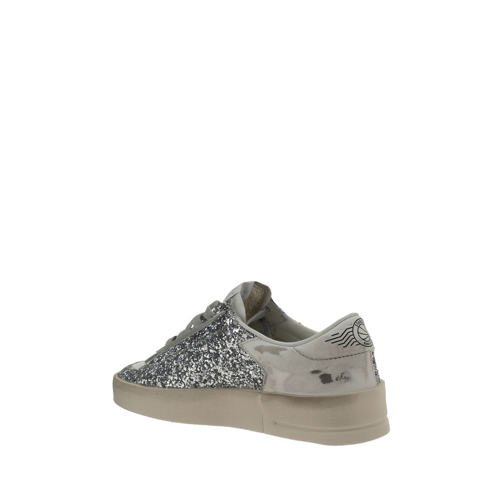 Baskets basses Bos Taurus en cuir de veau gris Golden Goose