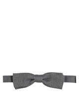 Nœud papillon réglable Dolce & Gabbana en pied-de-poule noir et blanc