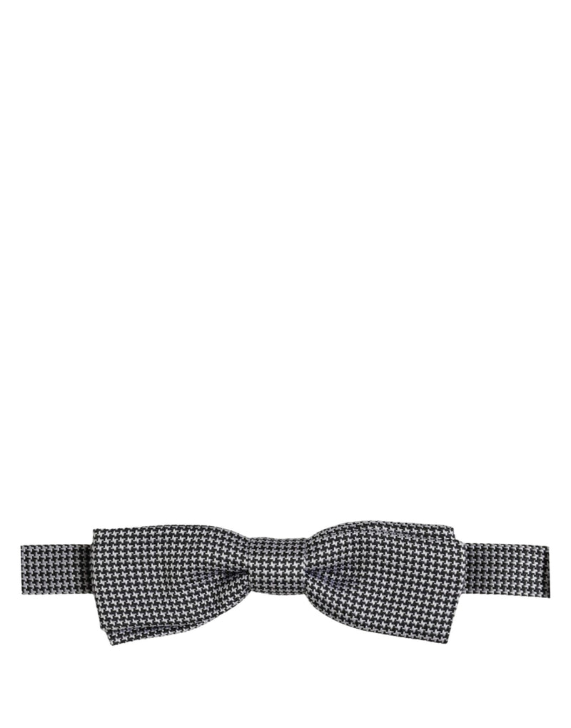 Nœud papillon réglable Dolce & Gabbana en pied-de-poule noir et blanc