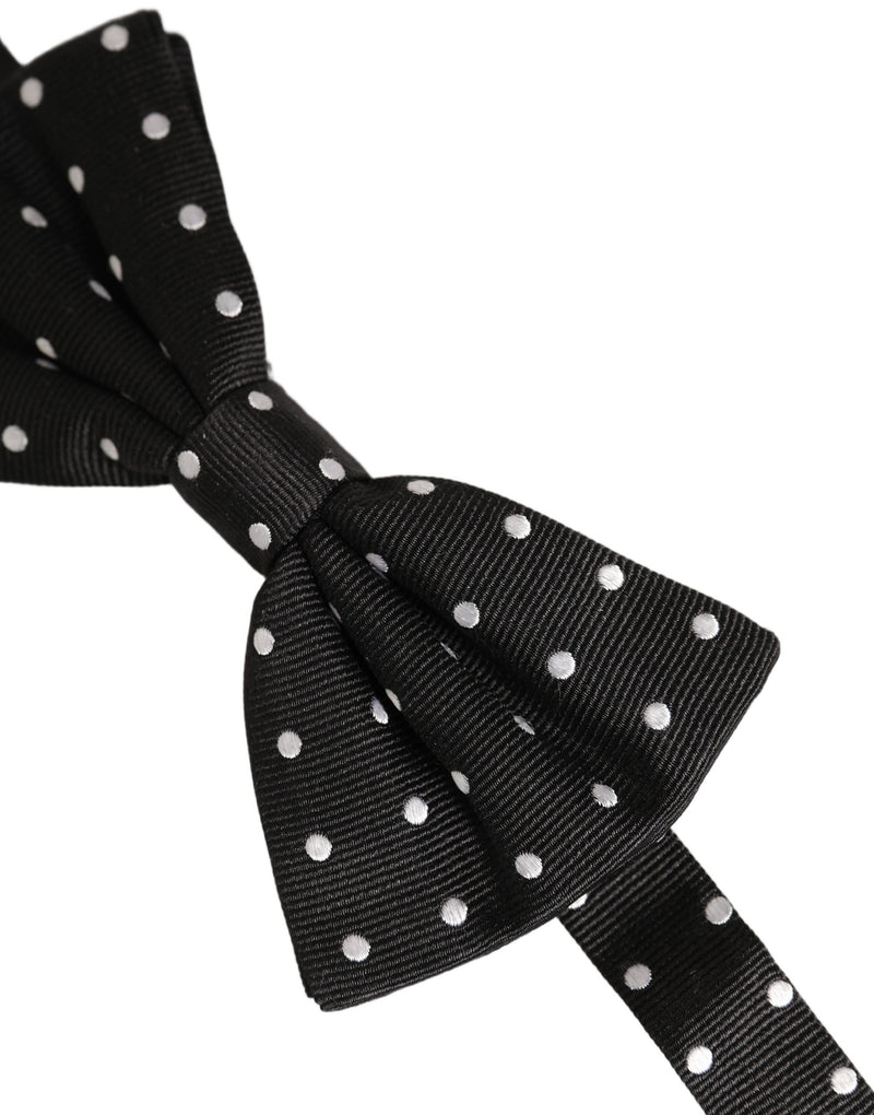 Nœud papillon ajustable Dolce &amp; Gabbana à pois noirs et blancs